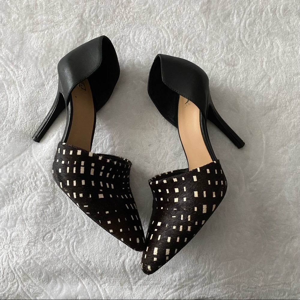 Joes Jeans Calf Hair D’orsay Pointed Toe Heels - Picture 10 of 14